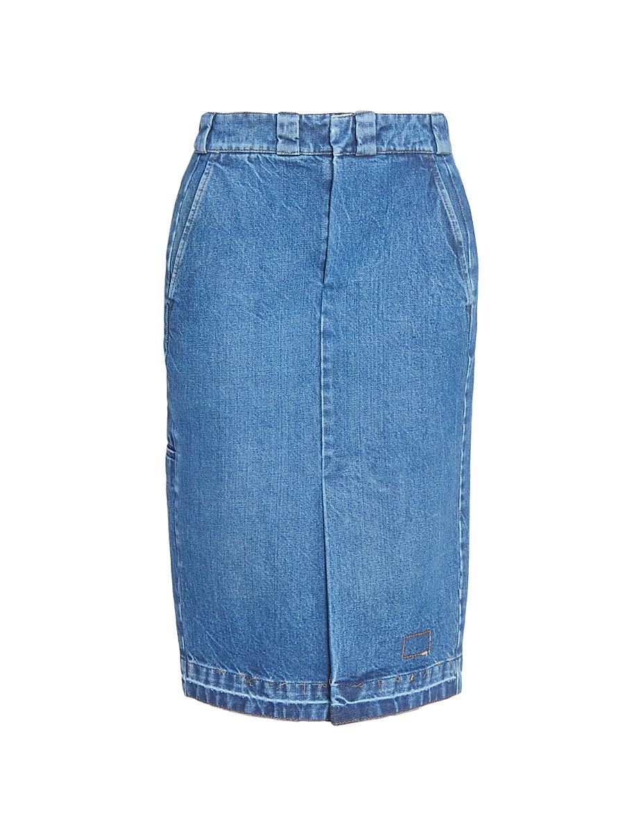Women's Denim Midi-Skirt - Vintage Medium Blue - Size 2