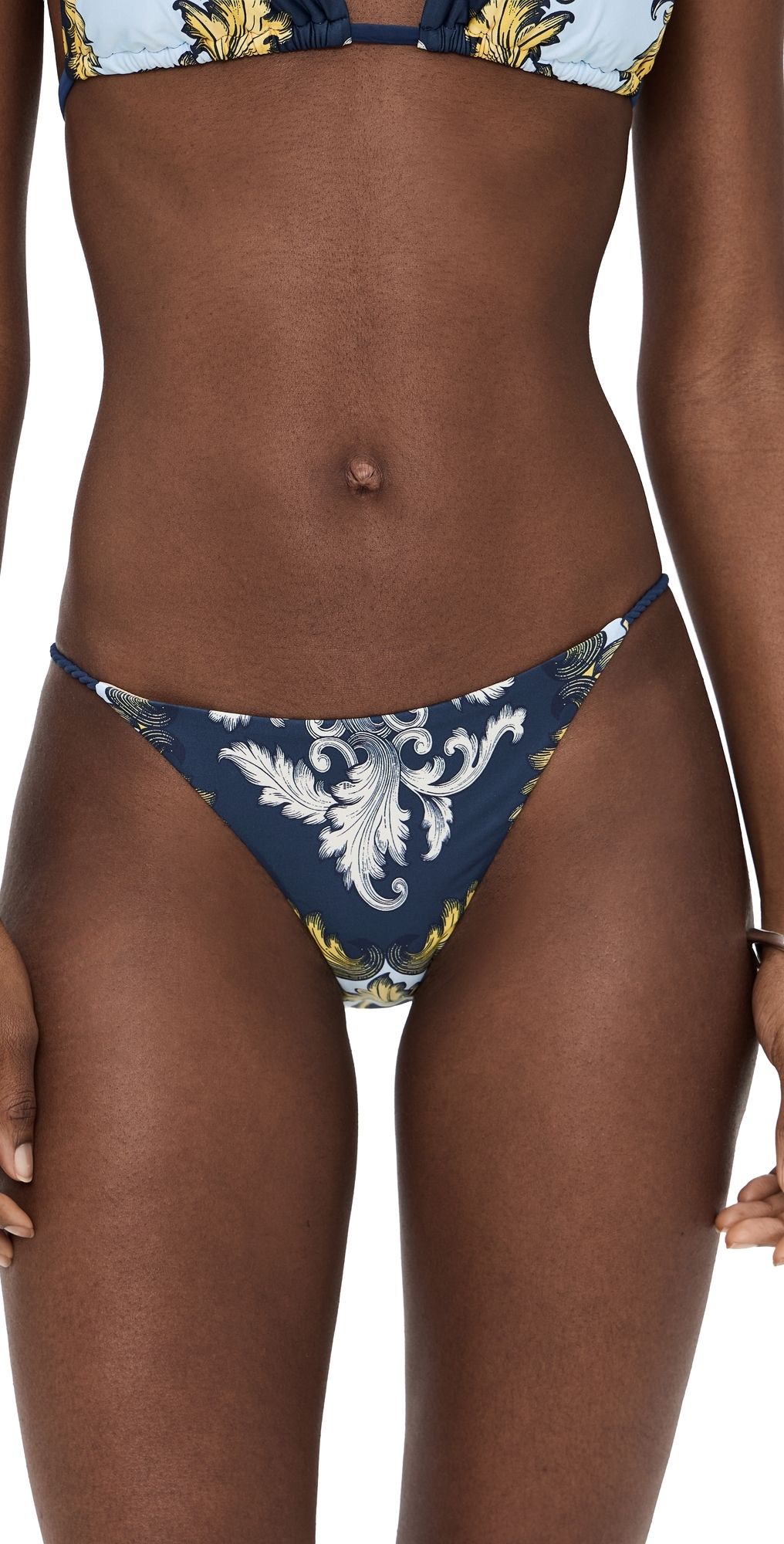 PQ Swim Rope Full Bikini Bottoms ANTIQUE SCROLL XL