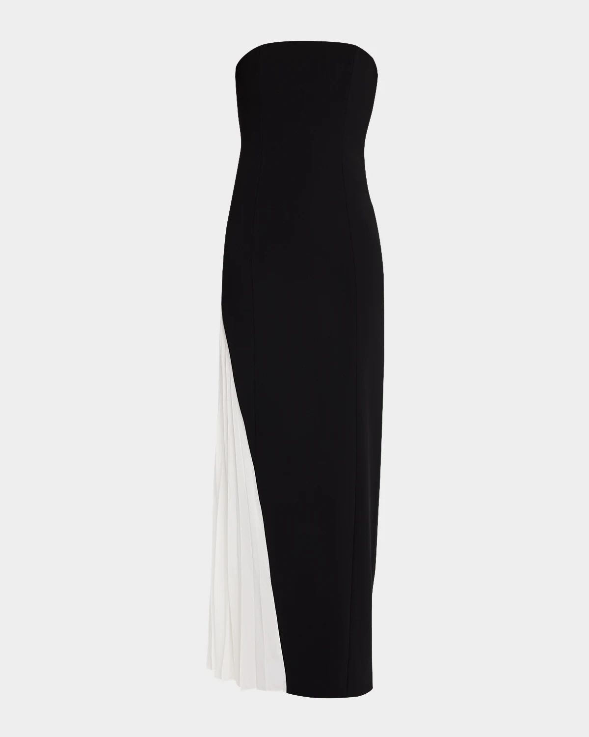 Retha Strapless Maxi Dress with Godet-Pleated Side Panel