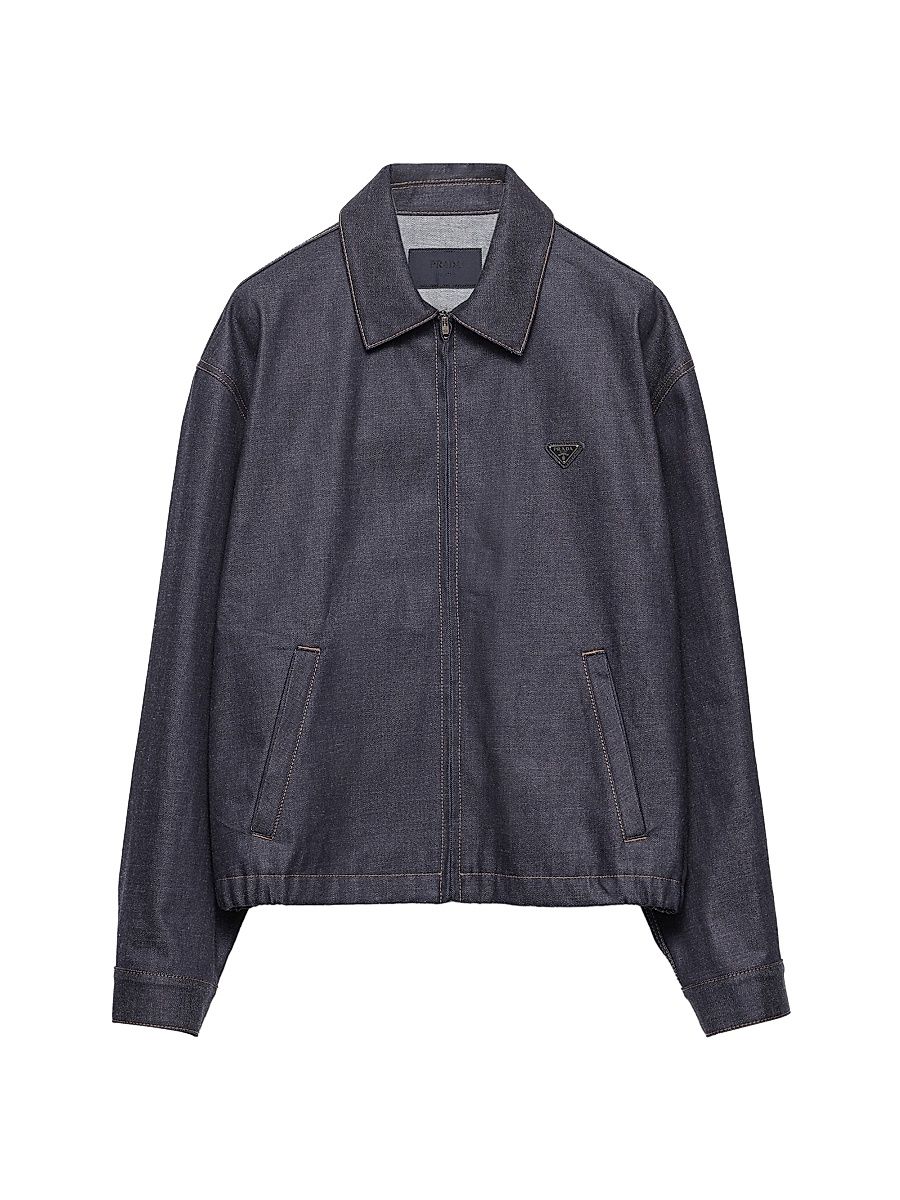 Men's Denim Blouson Jacket - Blue - Size XL