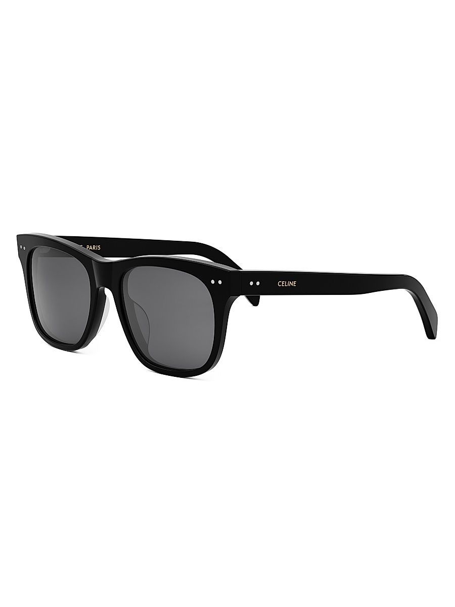 Men's Thin 54mm Square Sunglasses - Black Smoke