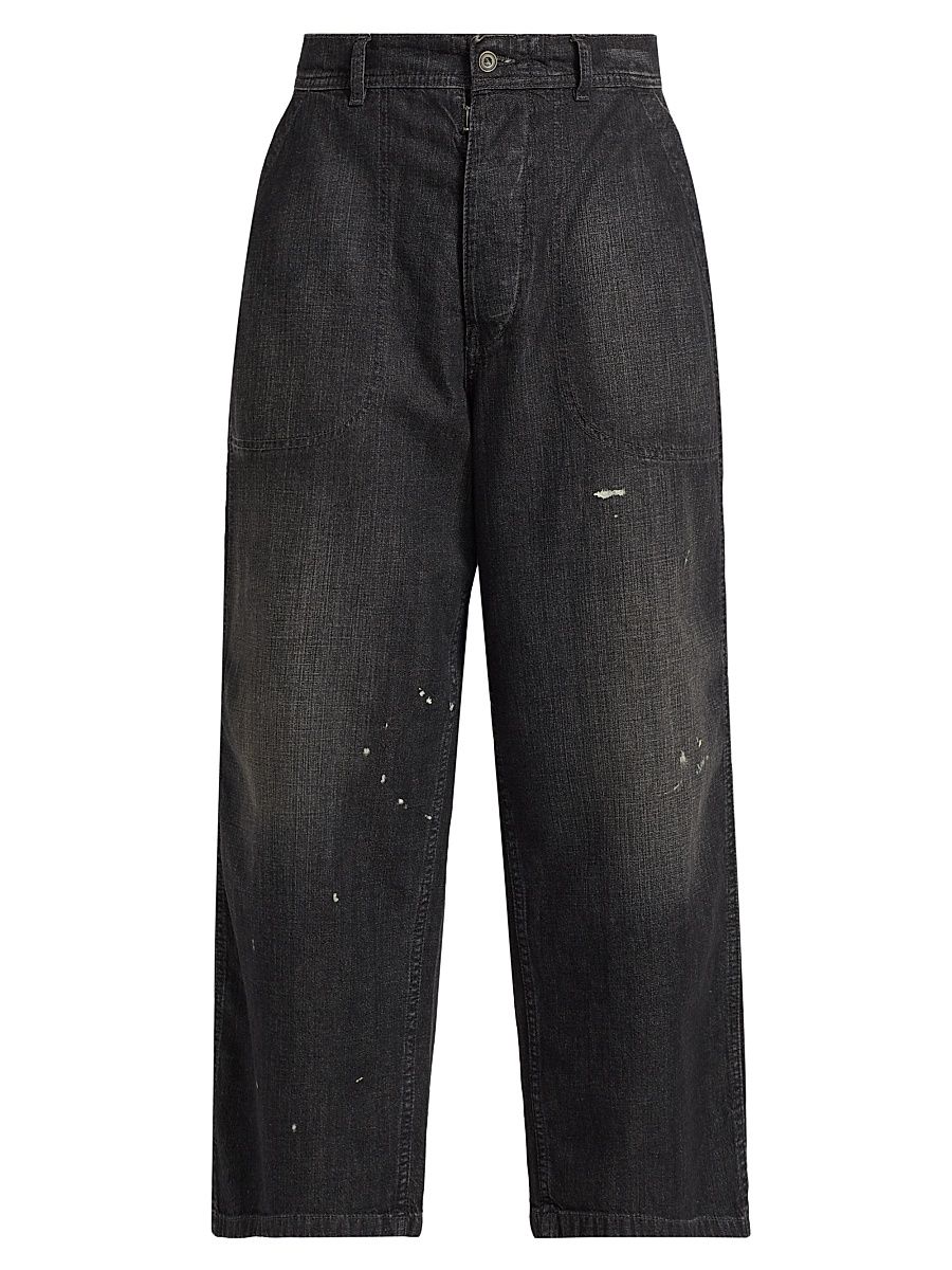 Women's Oversized Vintage Wash Pants - Black - Size 27