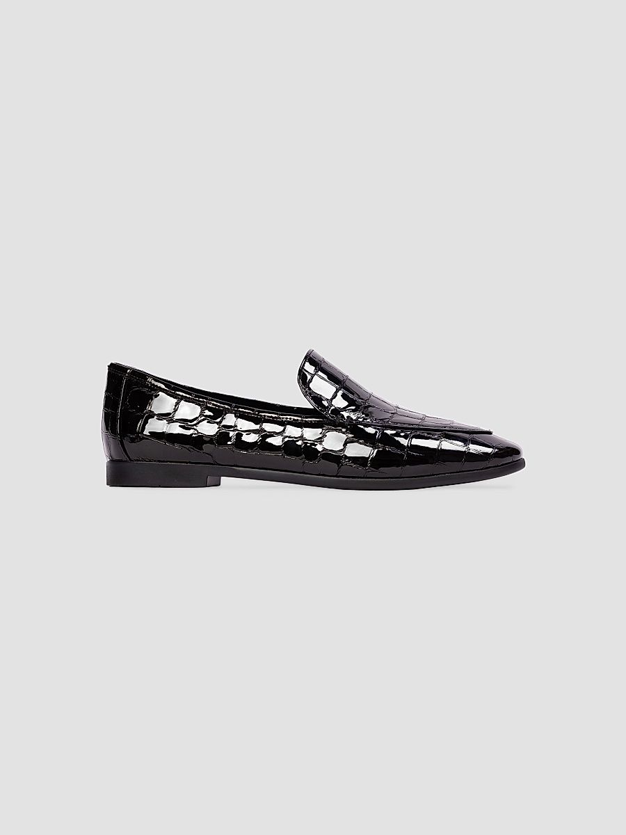 Women's Allie Croc Loafers - Black Croc - Size 12