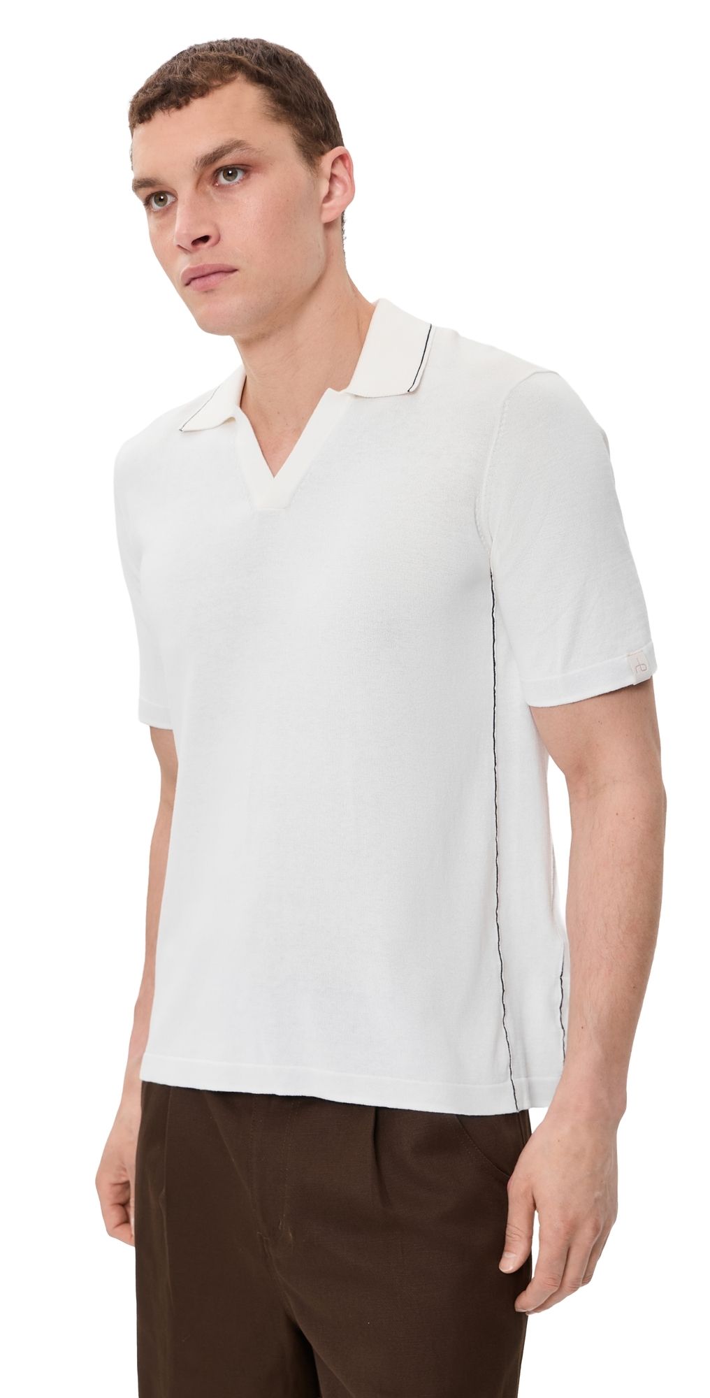rag & bone Conrad Silk Blend Johnny Polo Chalk XL