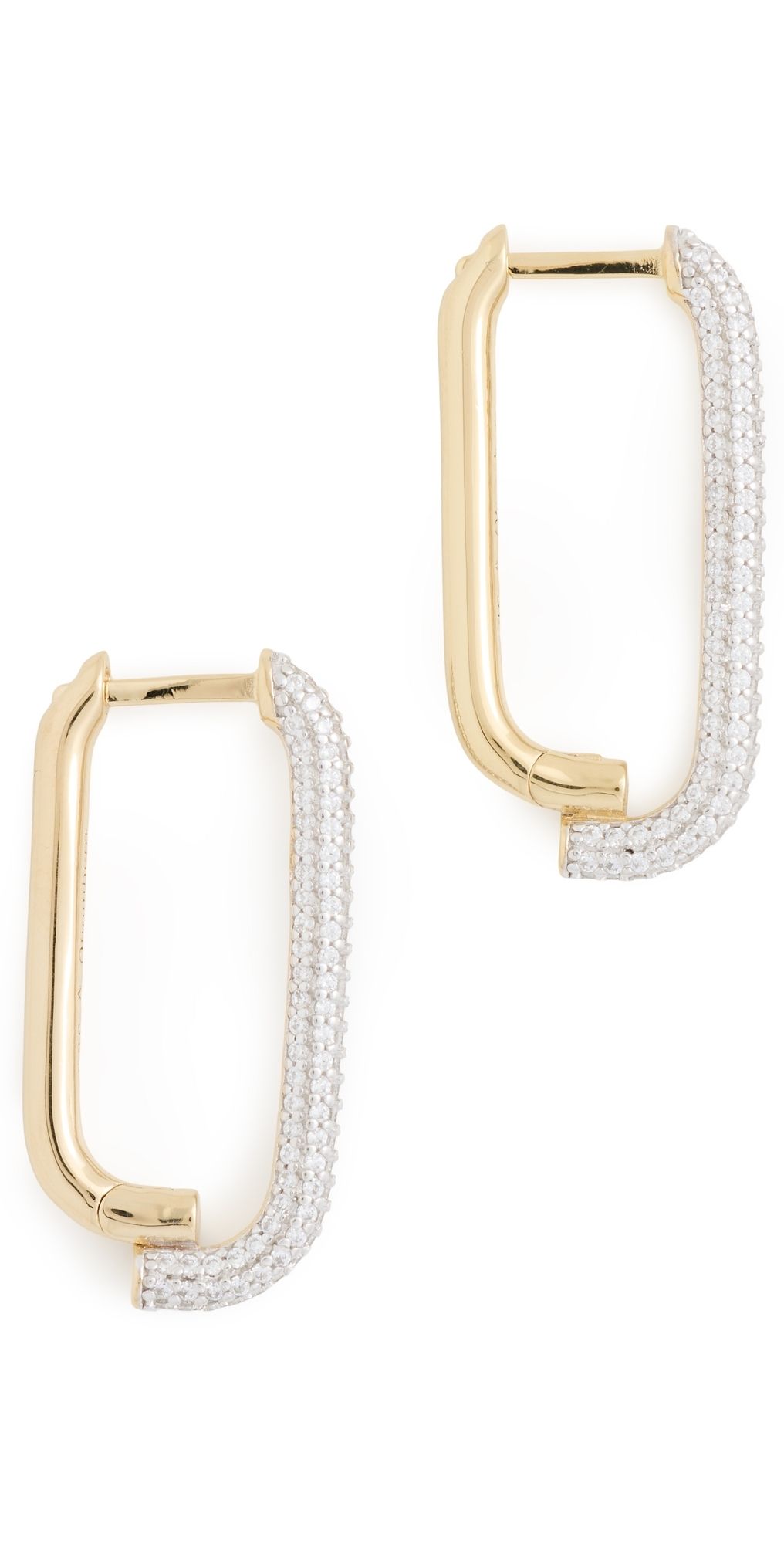 Otiumberg Pave Mosaic Hoops Gold One Size