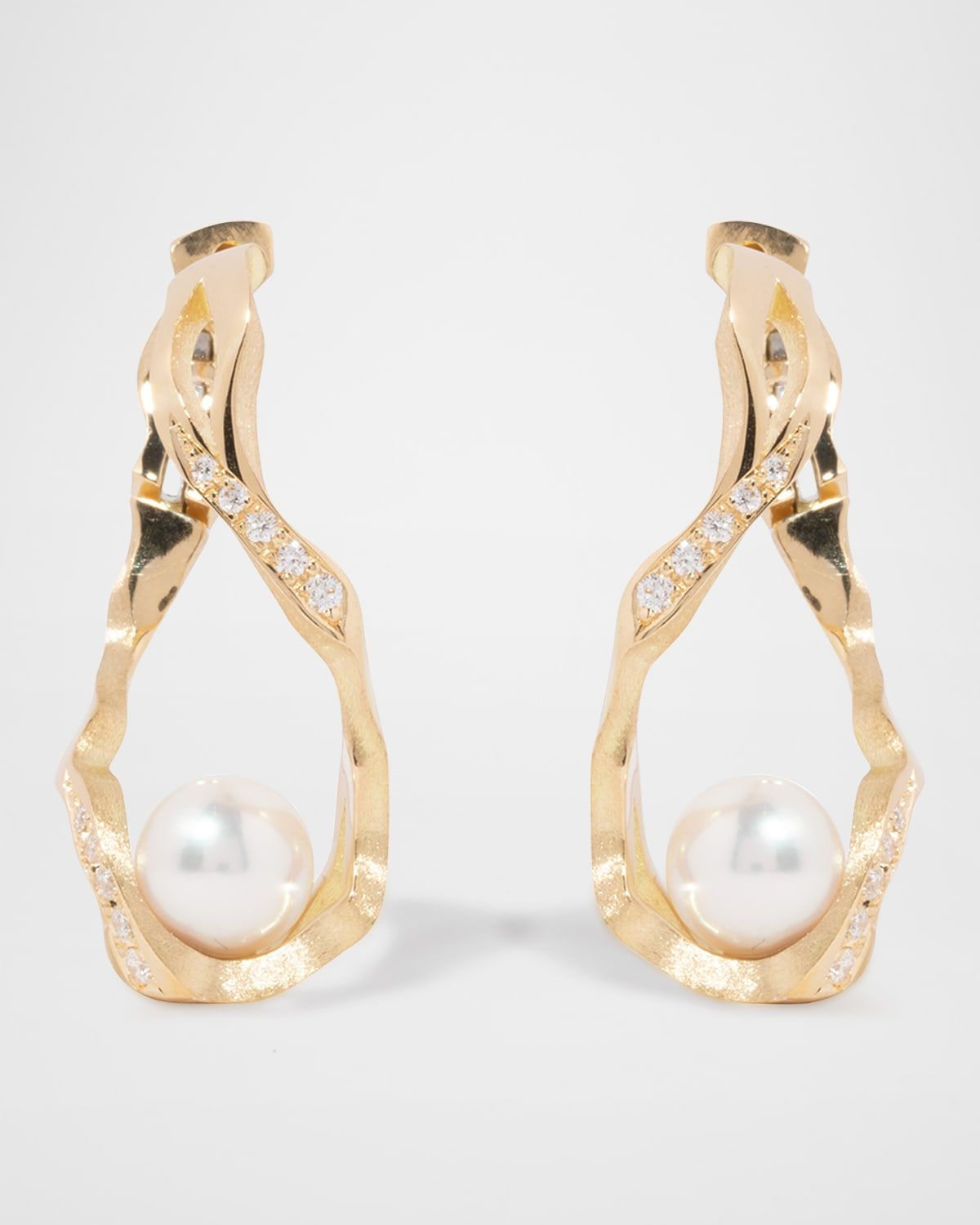 Kintsugi Infinity Pearl Hoop Earrings