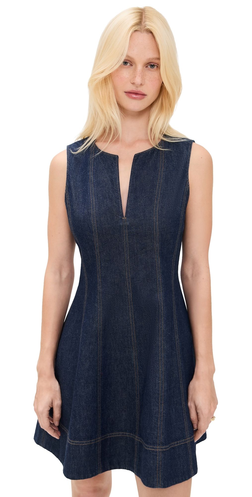 Tanya Taylor Glenda Denim Dress Dark Indigo 14