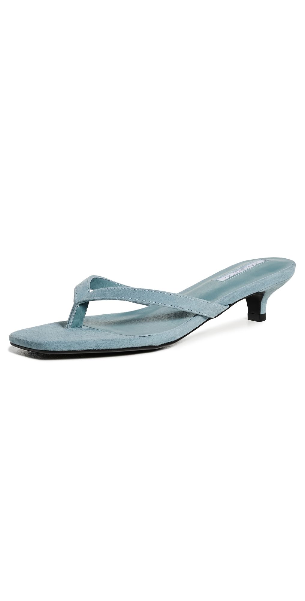 Tony Bianco Annie Heeled Thong Sandals Denim Suede 9