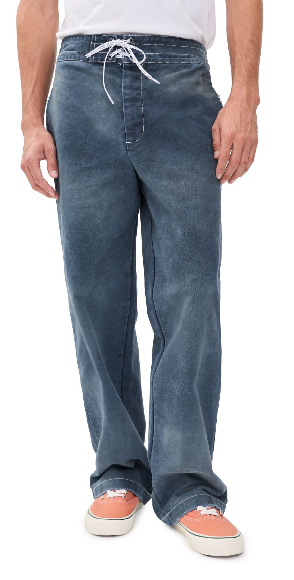 Nahmias Sunfaded Swim Trunk Trousers Thrashed Navy Canvas 34