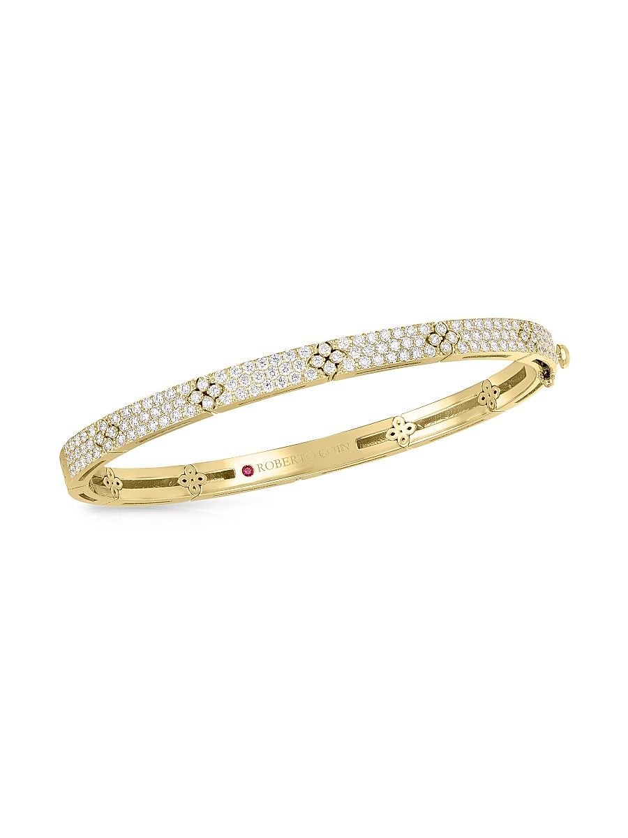 Women's Love In Verona 18K Yellow Gold & 1.7 TCW Diamond Bangle - Yellow Gold
