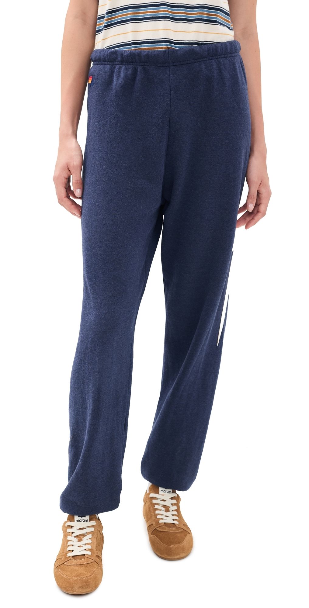 Aviator Nation Bolt Stitch Sweatpants Navy/White S