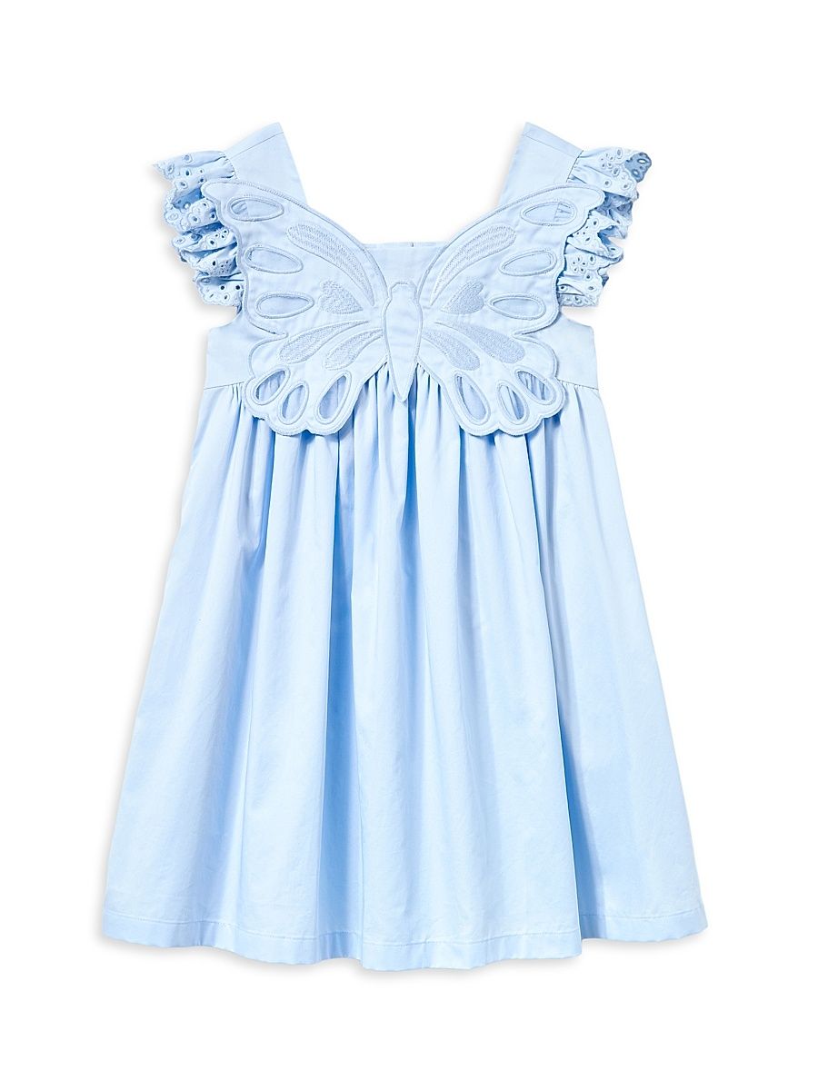Little Girl's & Girl's Cotton Butterfly Dress - Blue - Size 8