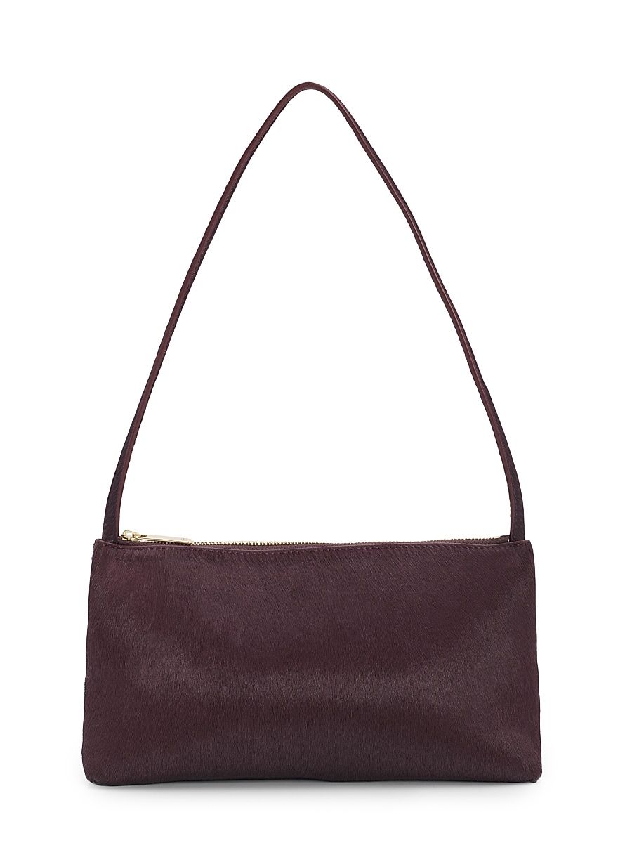 Women's Gaia Cow-Print Calf Hair Shoulder Bag - Plum