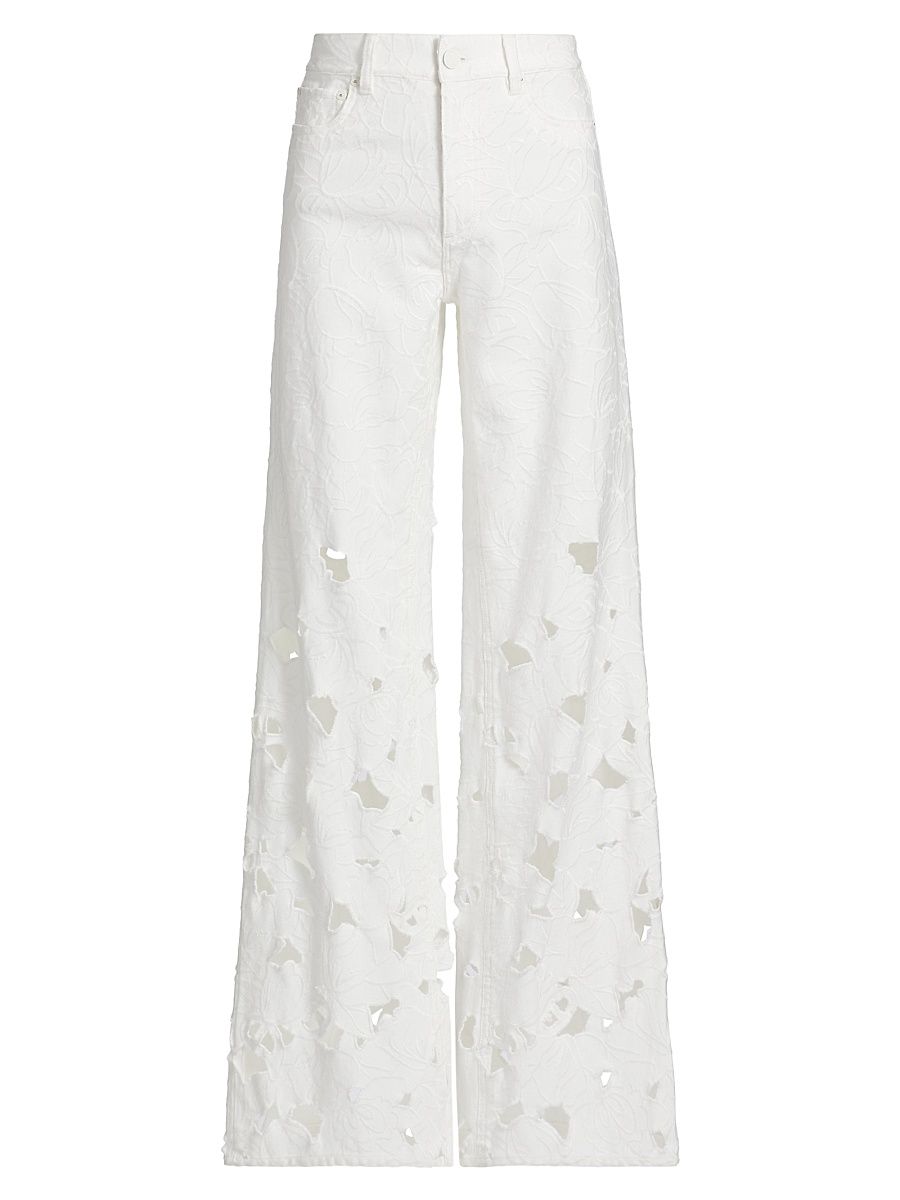 Women's Weezy High-Rise Embroidered Eyelet Jeans - Off White - Size 26