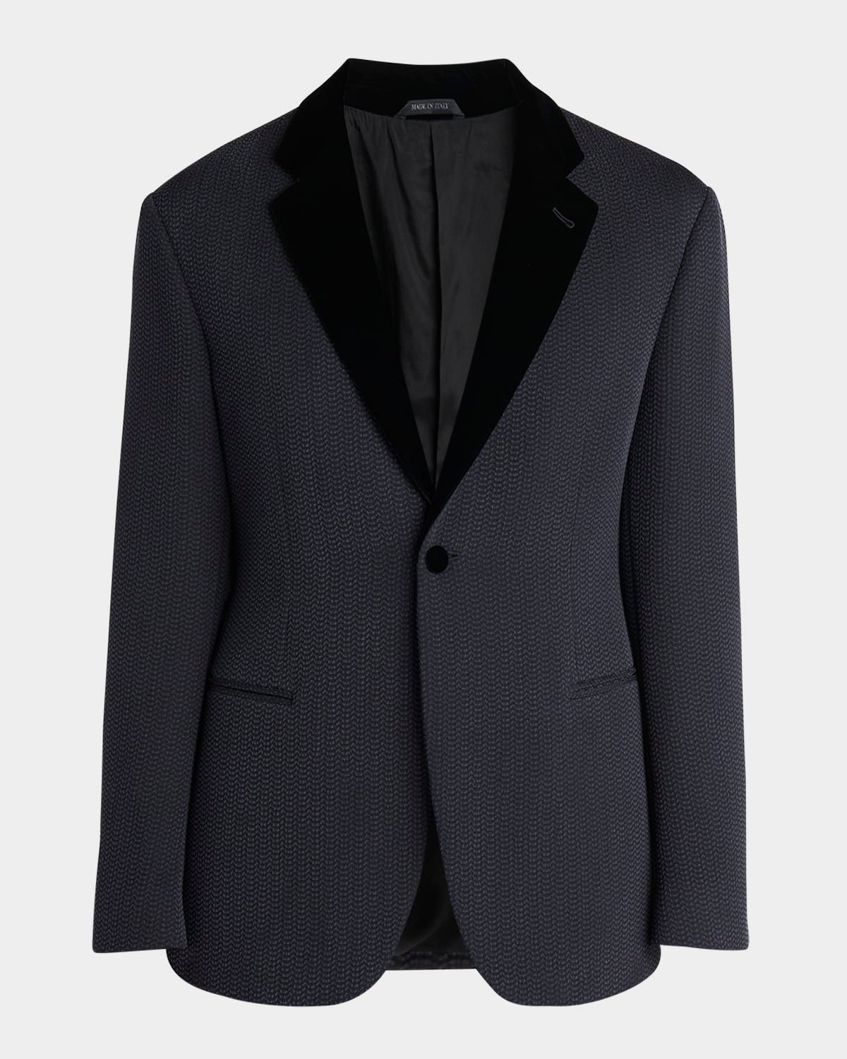 Men & apos;s Velvet-Lapel Textured Dinner Jacket