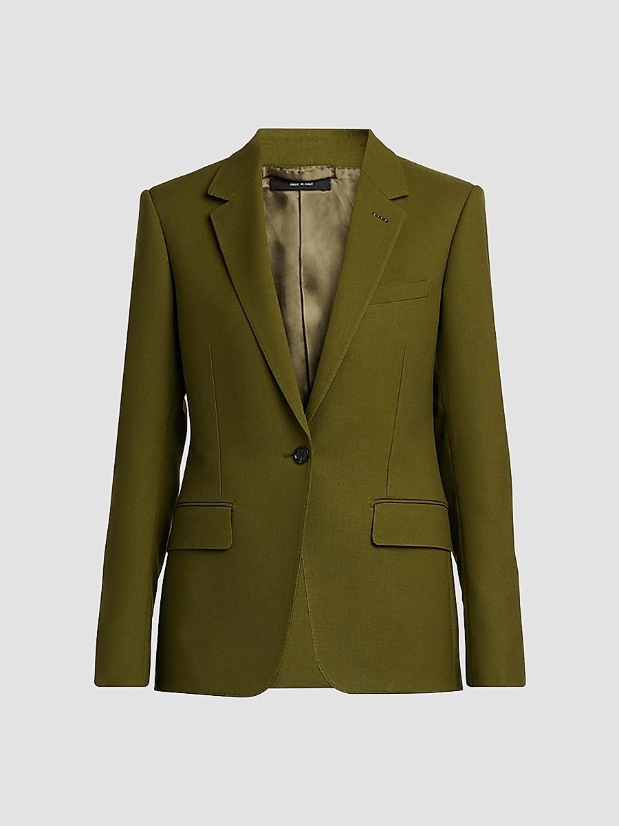 Women's Wool-Cashmere Single-Breasted Sport Jacket - Ivy Green - Size 12