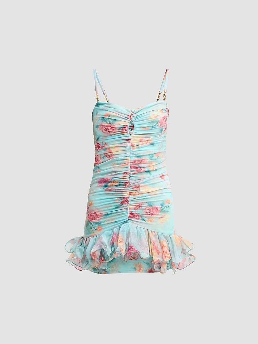 Women's Flora Mist Mini Dress - Blue - Size 6