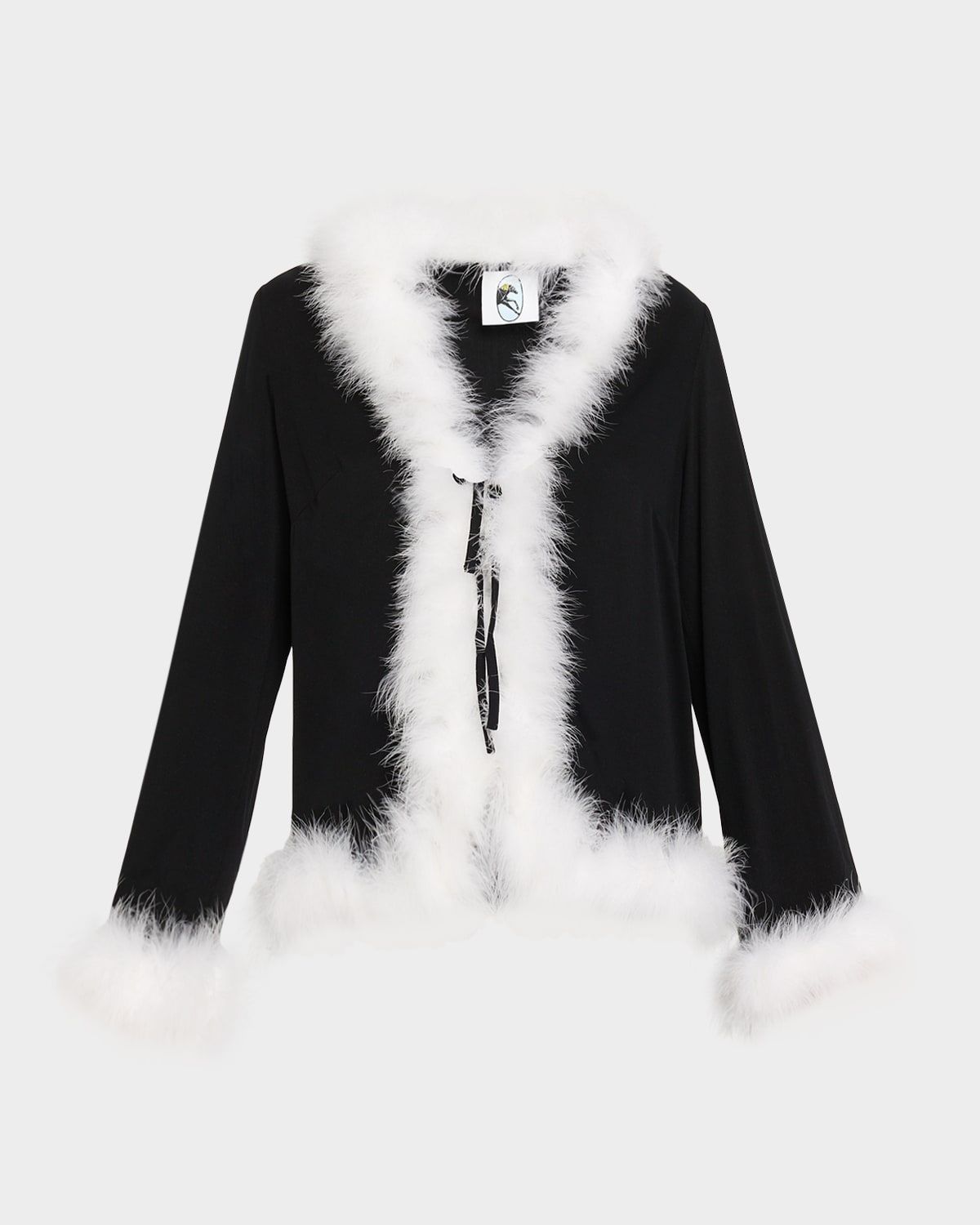 Tie-Front Feather Viscose Blouse