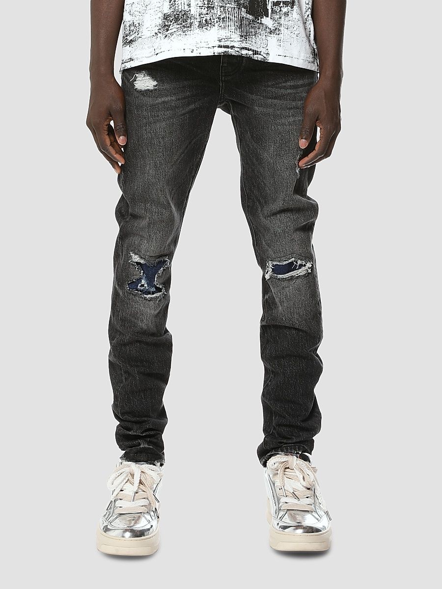 Men's Distressed Skinny Jeans - Black - Size 28