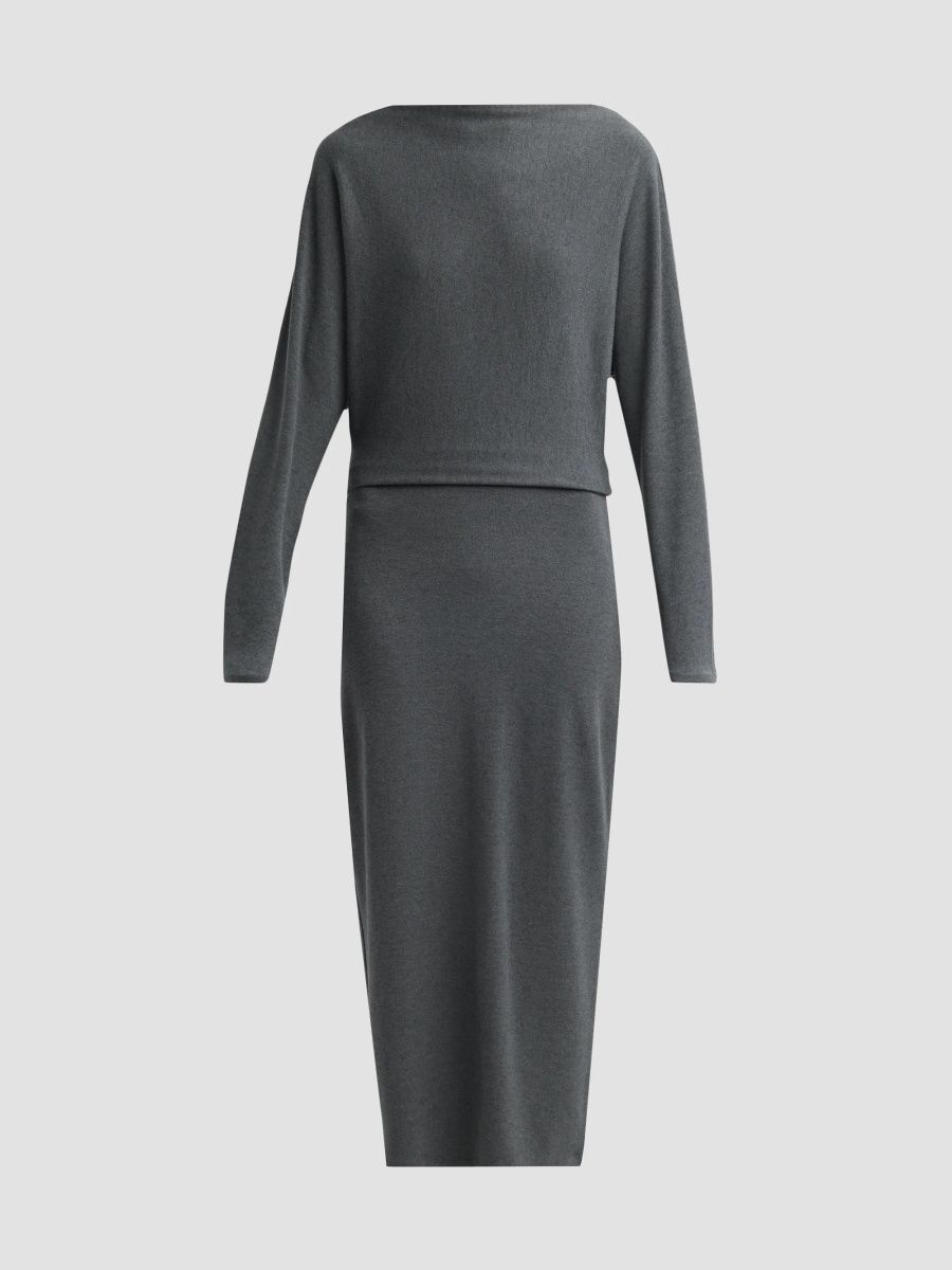 Vince Women's Knit Blouson Midi Dress - Grey - Size XXS