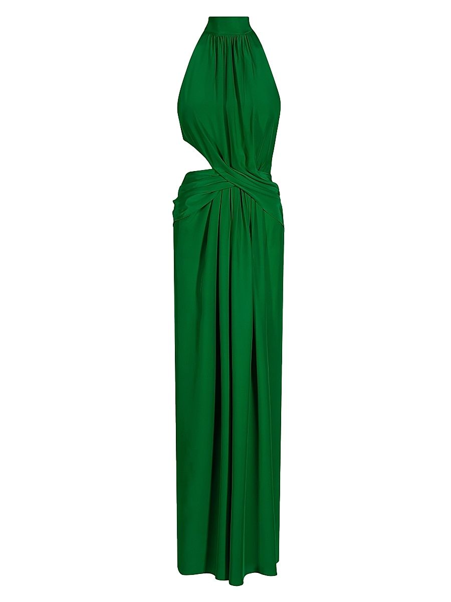 Women's Excepcionalidad Crépe Maxi Dress - Emerald - Size 8