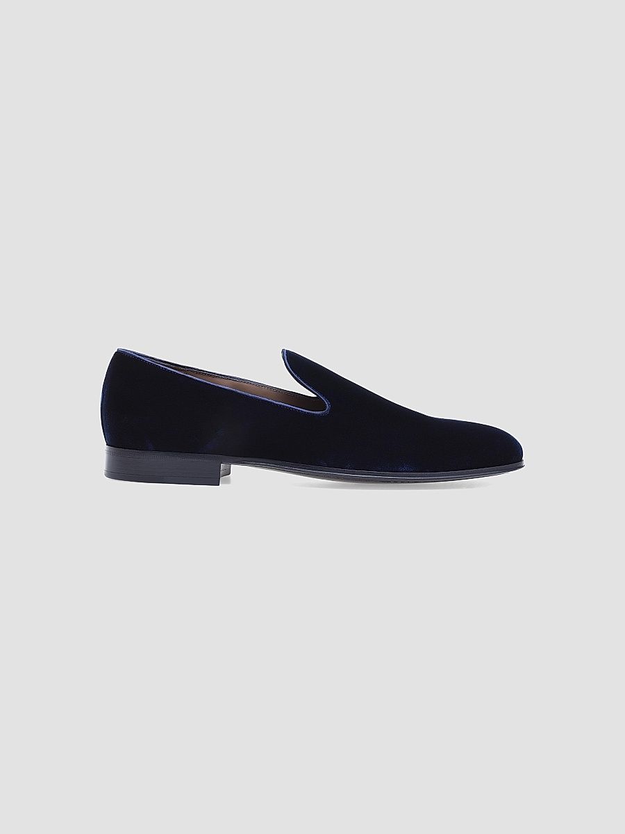 Gianvito Rossi Men's Satin Velvet Loafers - Denim - Size 9