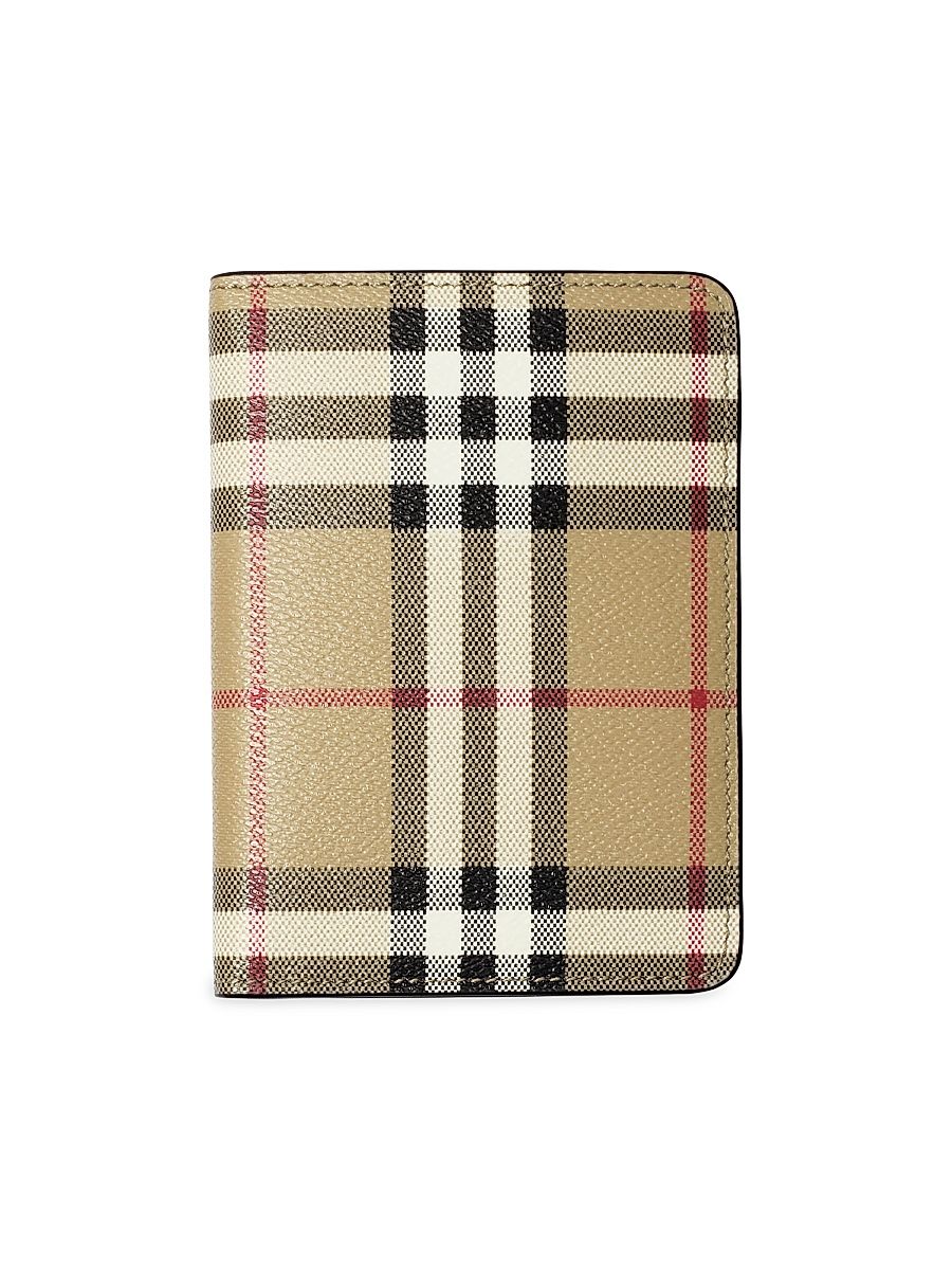 Women's Check Passport Case - Vintage Check Brown