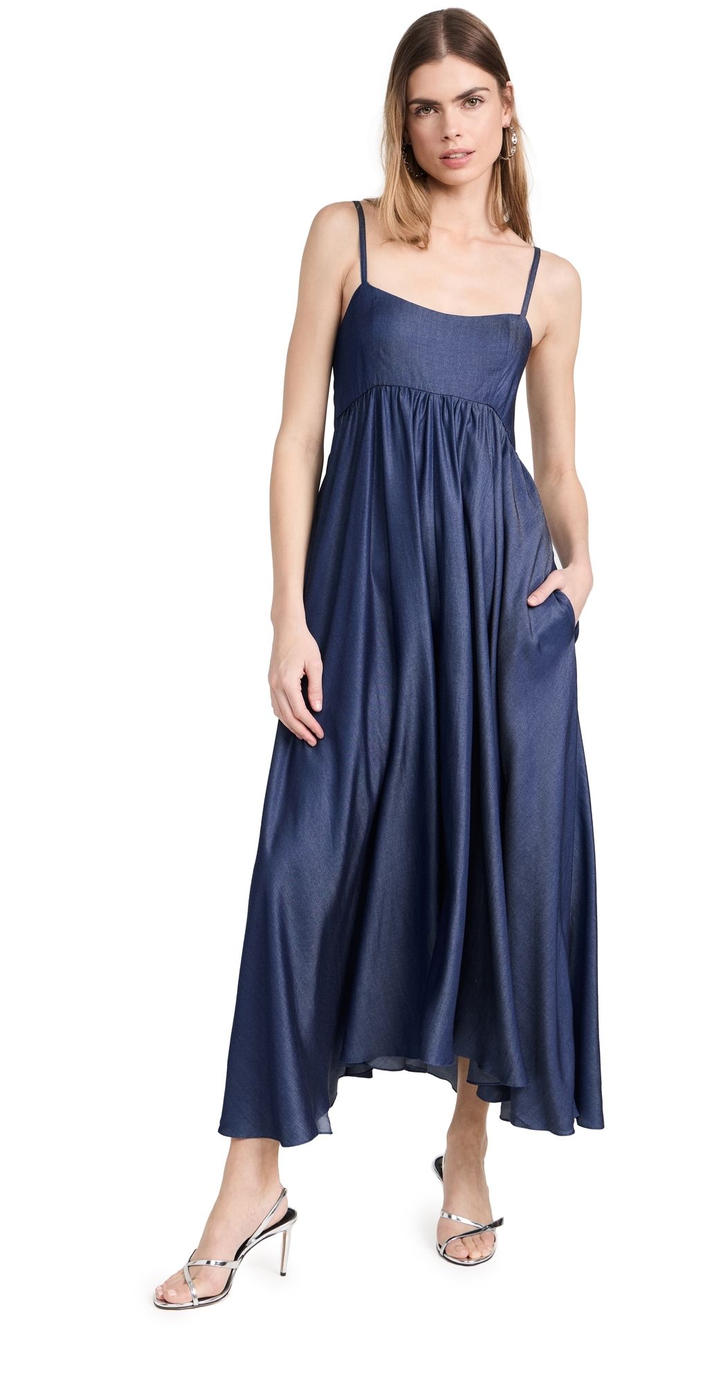 Azeeza Rachel Midi Dress Dark Denim S
