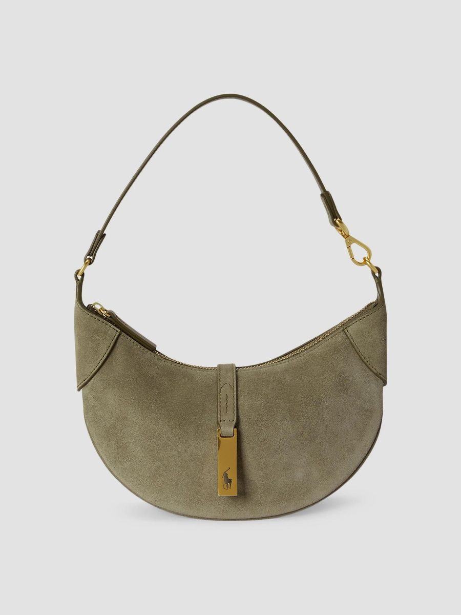 Polo Ralph Lauren Women's ID Suede Small Shoulder Bag - Light Olive