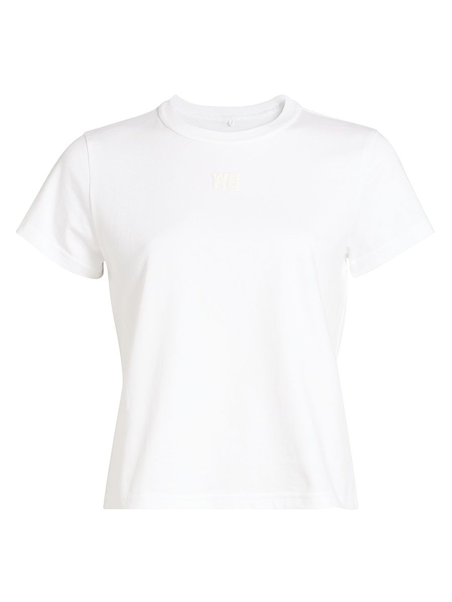 Women's Logo Cotton Crewneck T-Shirt - White - Size Small