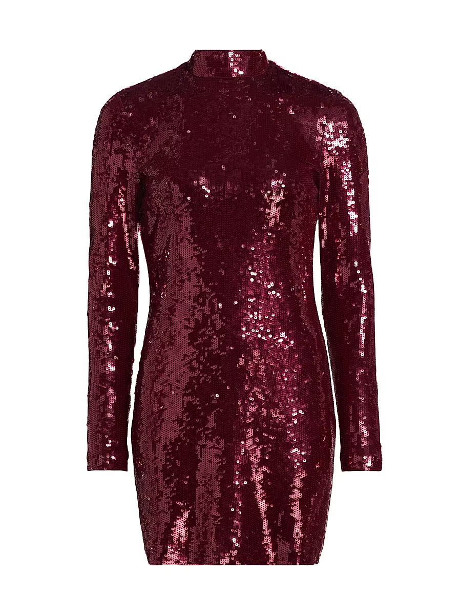 Women's Sylee Sequined Minidress - Wine - Size 8