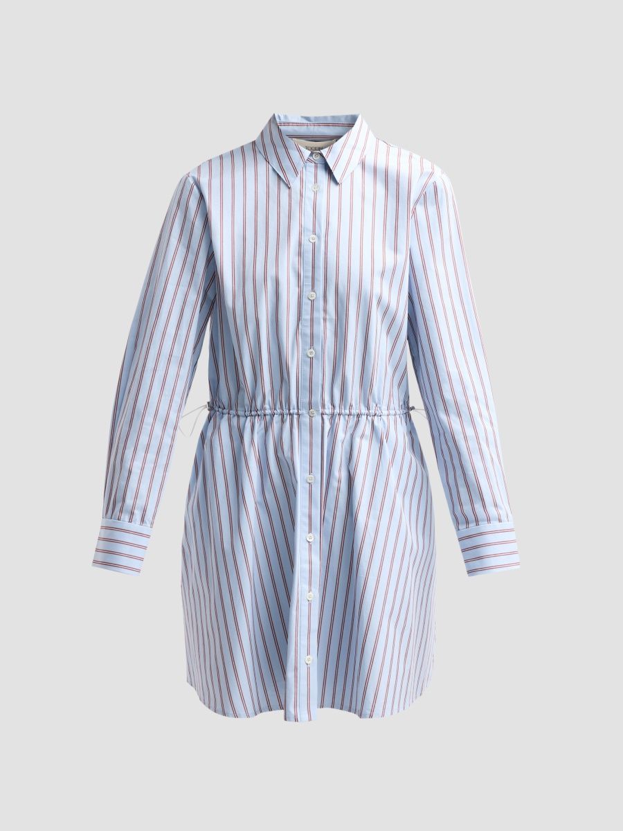 Toccin Women's Kirby Mini Shirtdress - Sky Multi Stripe - Size XL