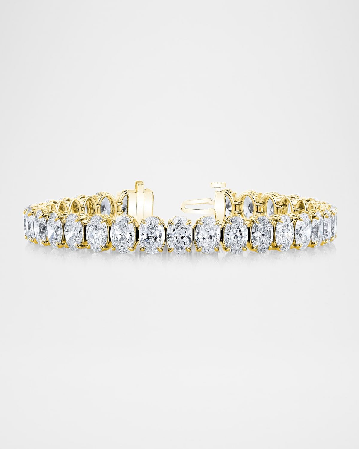 x Danielle Klein 18K Gold North-South Oval-Cut Diamond Bracelet, 7"L, 12.25tcw