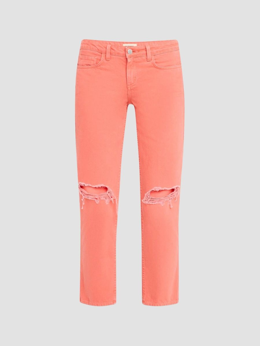 L'AGENCE Women's Nevia Low-Rise Slouch Straight Jeans - Coral - Size 24