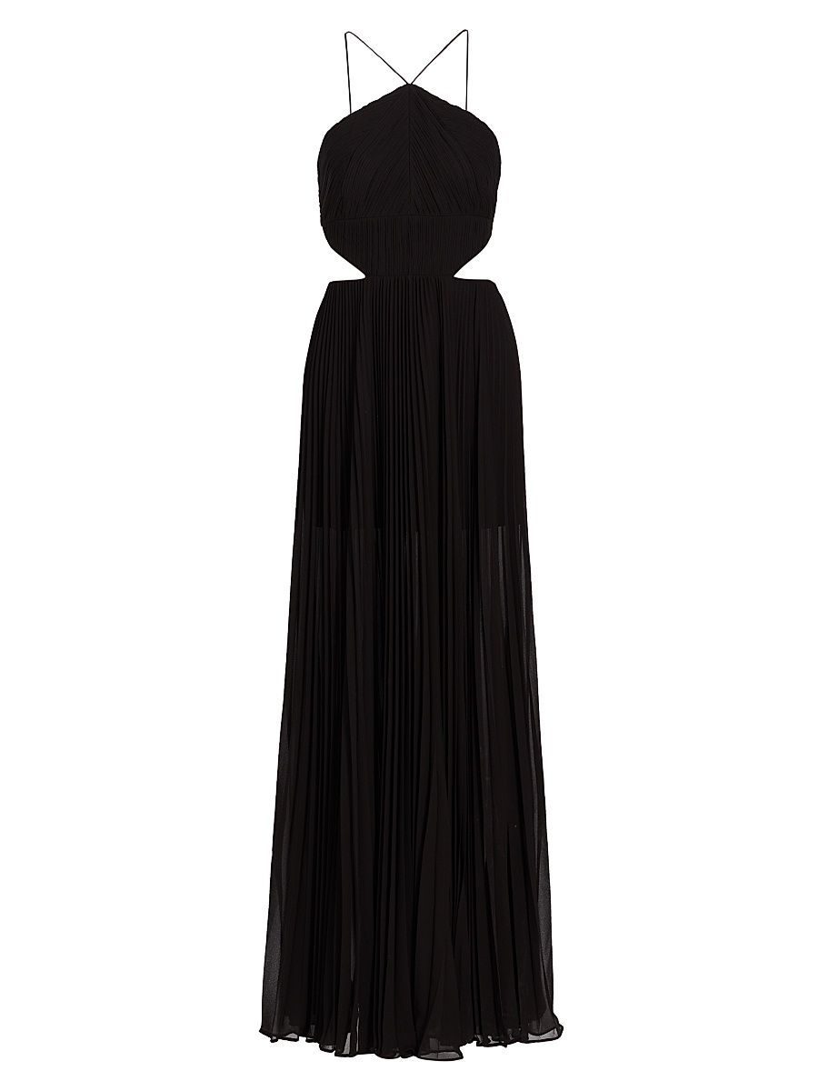 Women's Janet Halterneck Cut Out Gown - Black - Size 12