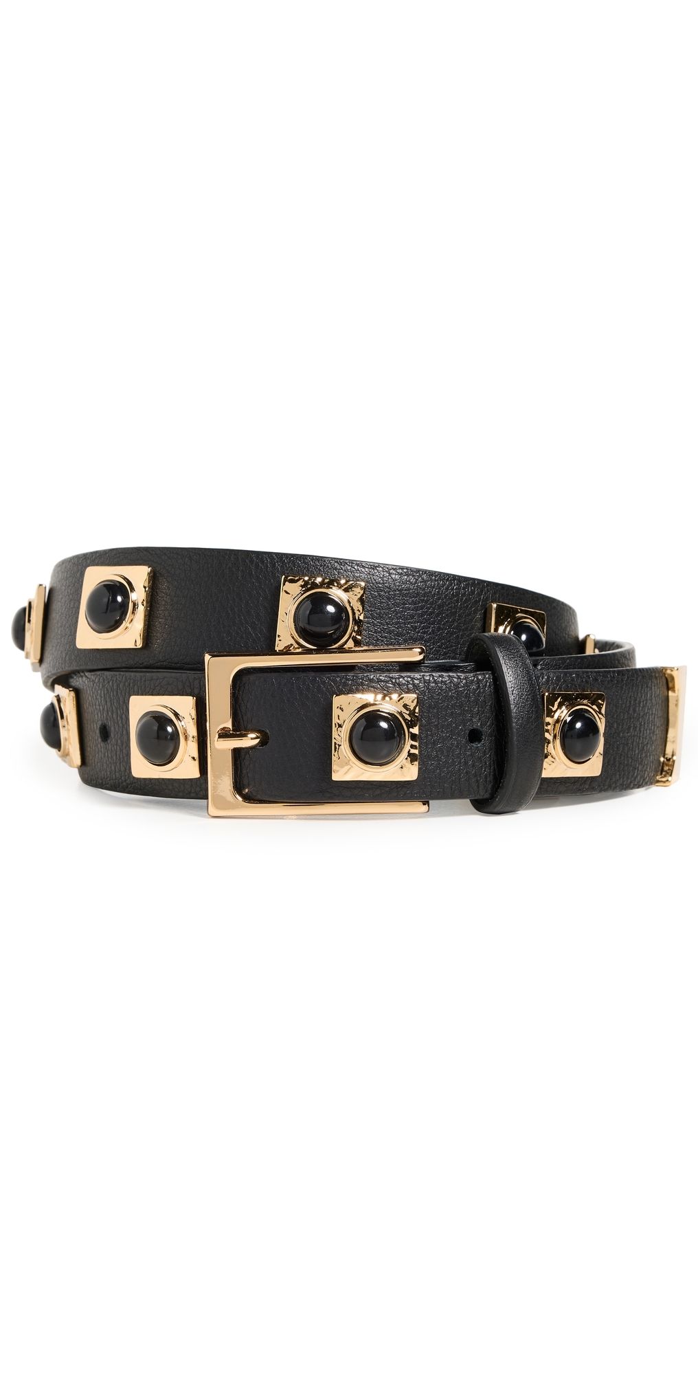 Aureum No. 2 Black Studded Belt Black/Gold M/L