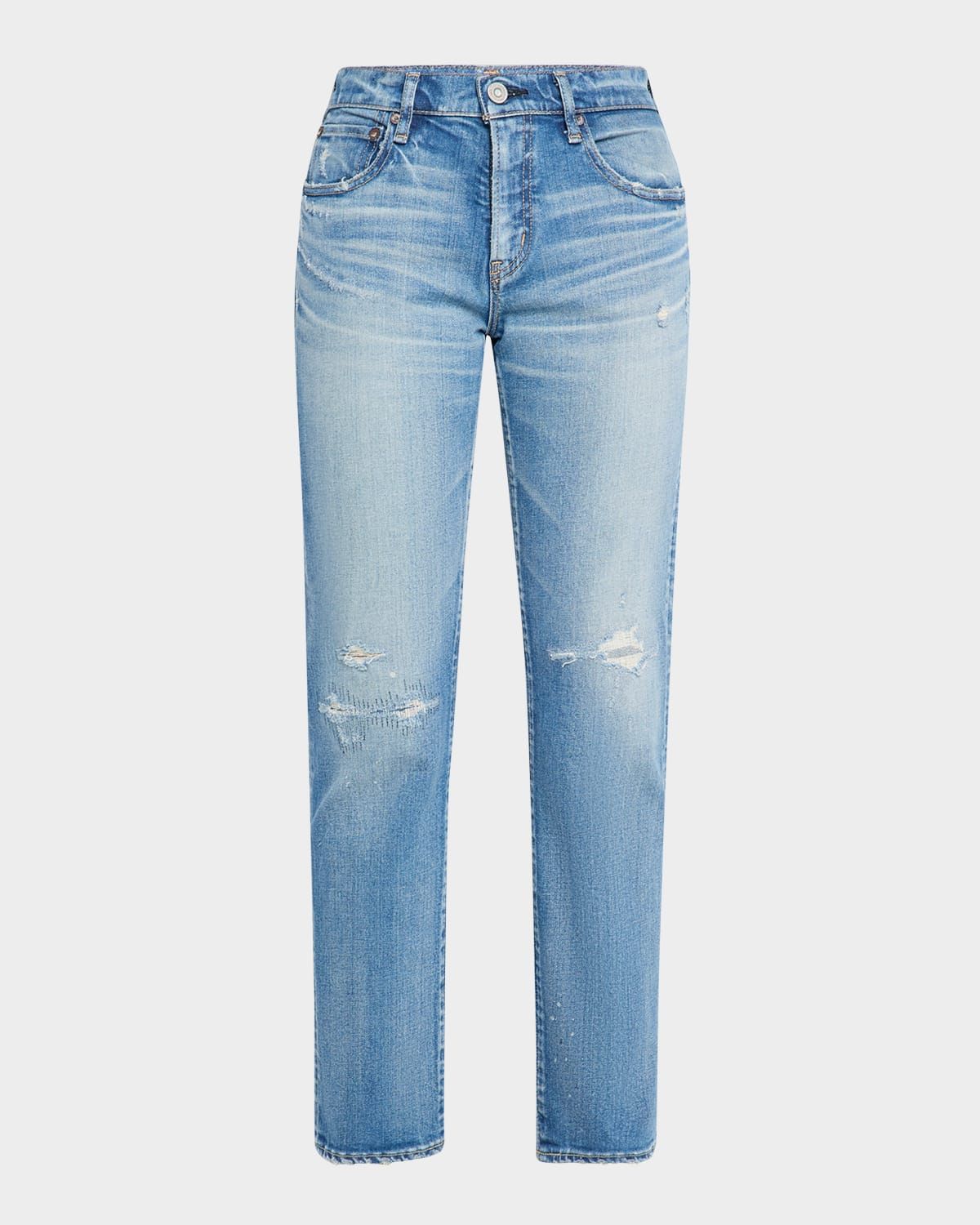 Bridgeville Distressed Straight Ankle Jeans