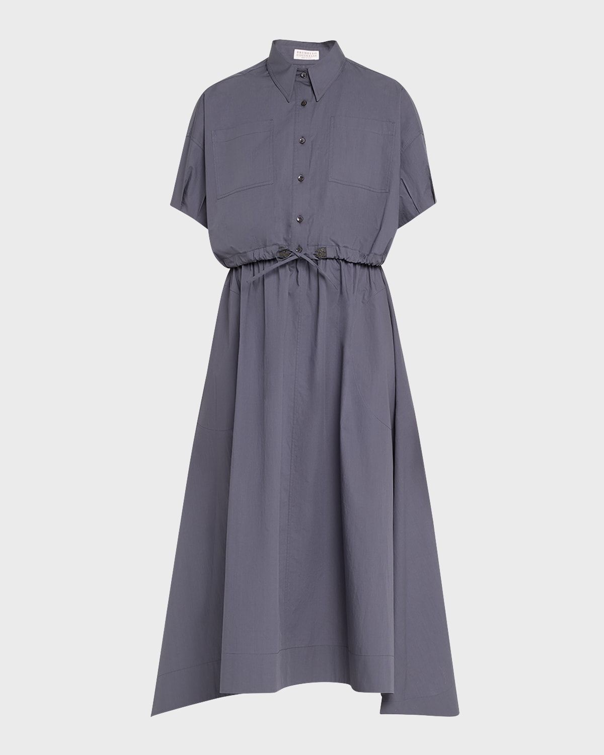 Light-Weight Shirtdress with Fitted Waist and Monili Loop Detail