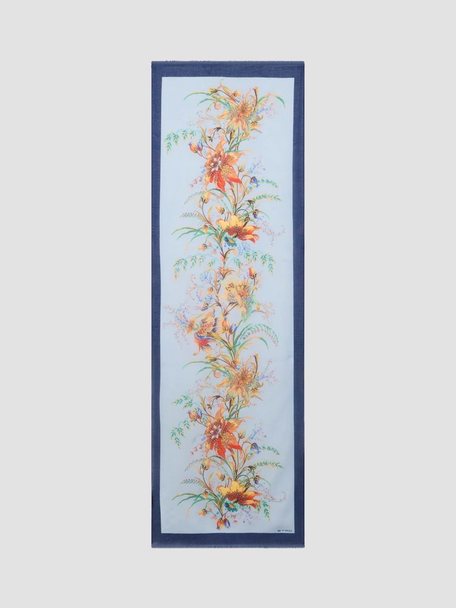 Etro Women's Floral Scarf - Light Blue