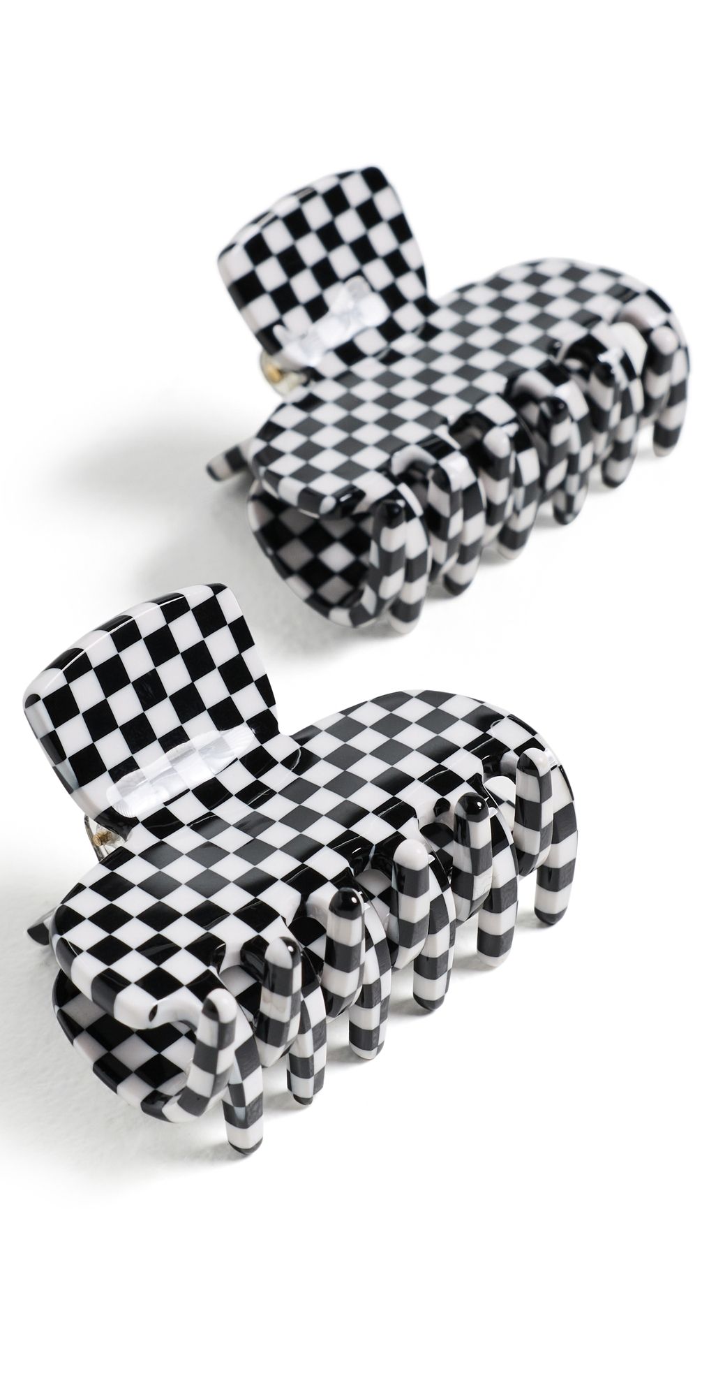 Lele Sadoughi Mini Claw Clip Set Checkered One Size