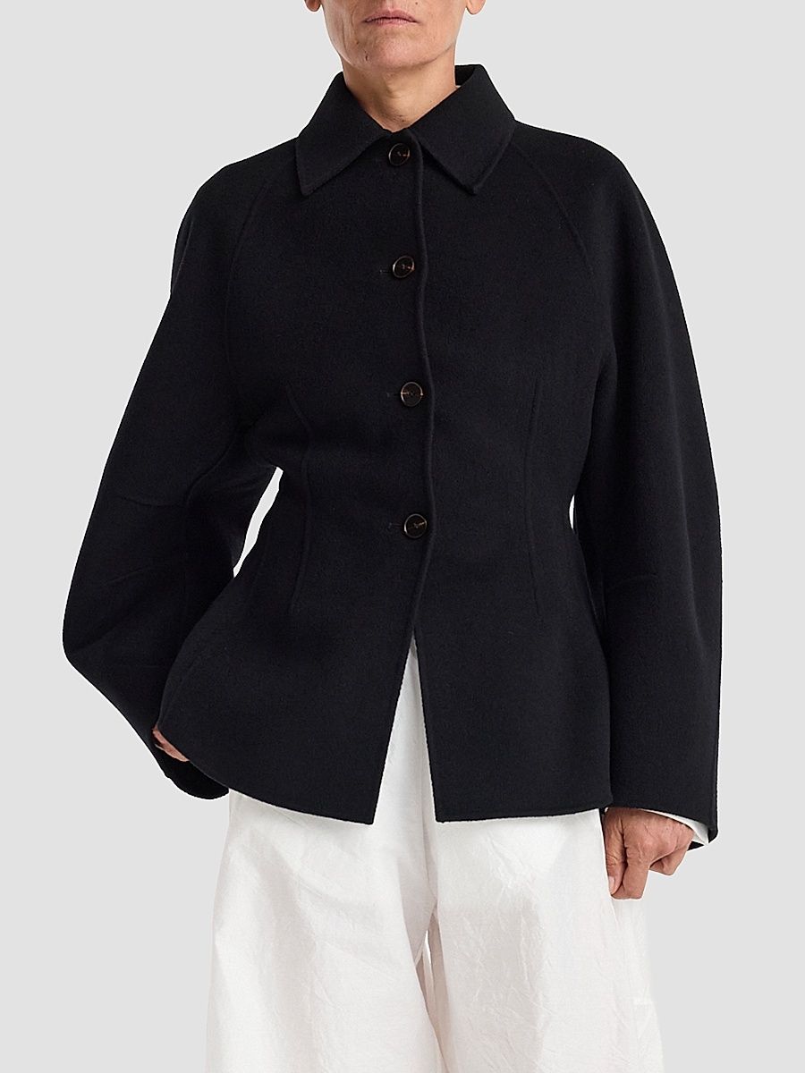 Women's Double-Faced Sculptural Jacket - Black - Size 2