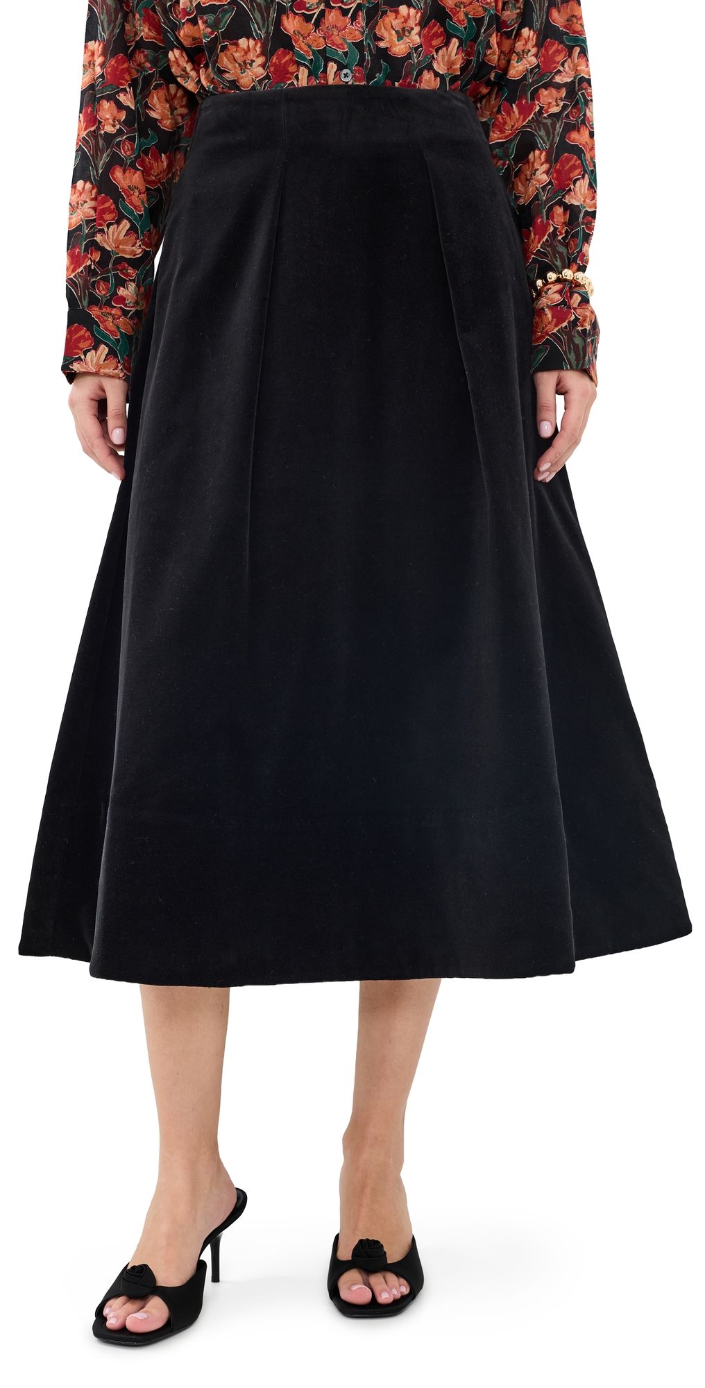Hunter Bell Atlyn Velvet Skirt Velvet Onyx 0