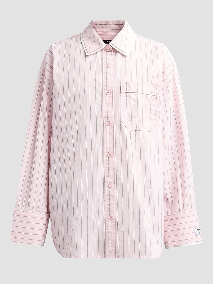 Women's Higher Than Heaven Astra Striped Cotton Shirt - Pink - Size Medium