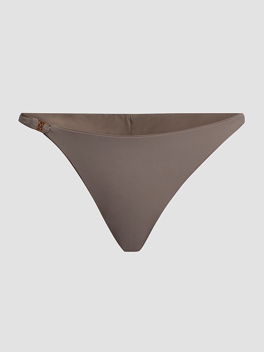 Women's Athletic High-Leg Bikini Bottom - Smoke - Size XL