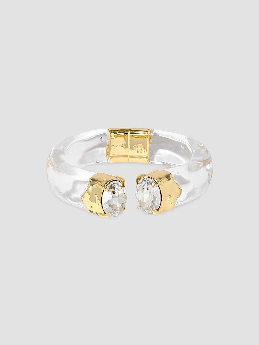 Women's Bonbon Gold-Plated, Lucite & Crystal Hinged Cuff - Clear