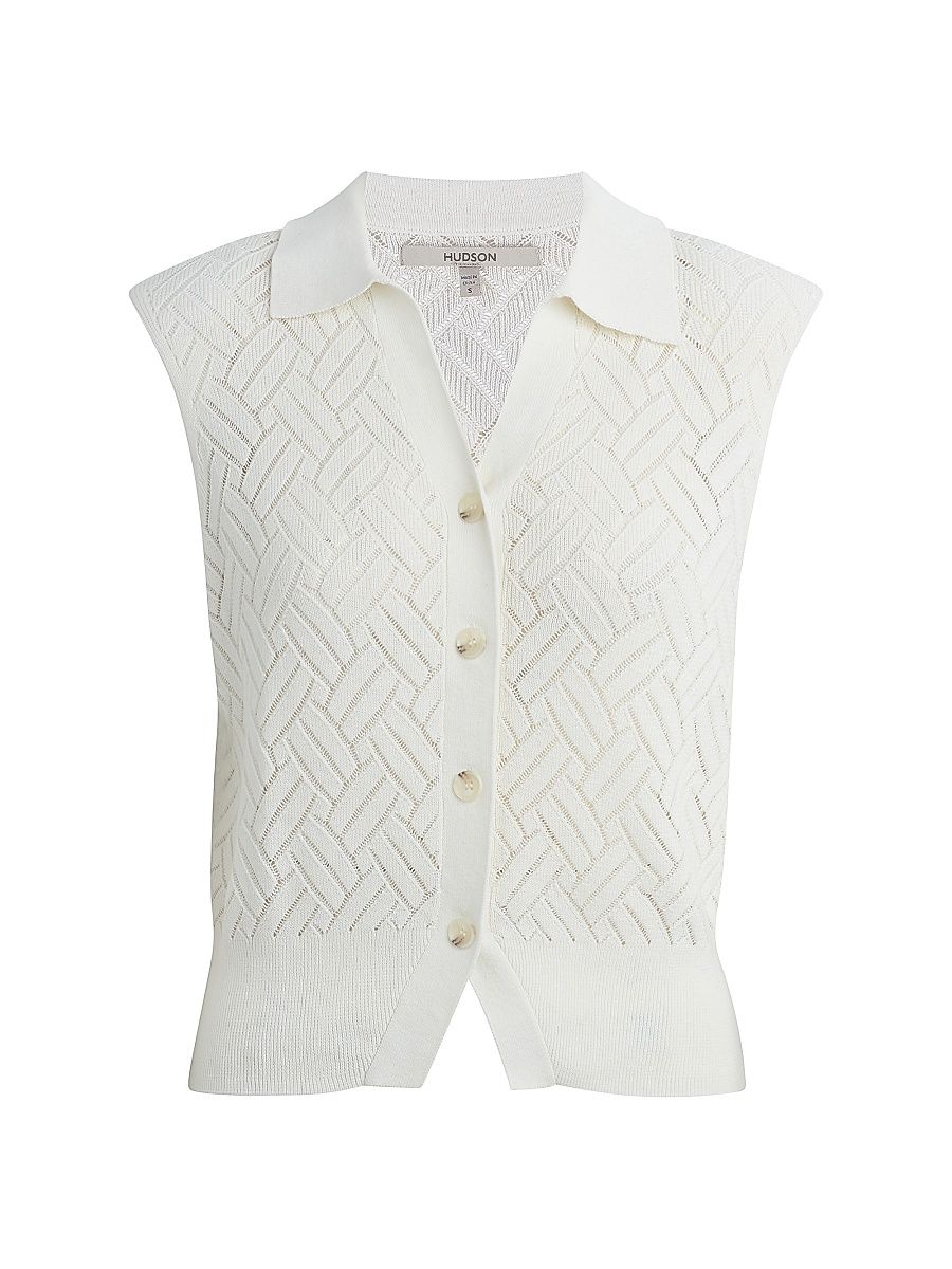 Women's Cap Sleeve Rib-Knit Top - Starch - Size XS