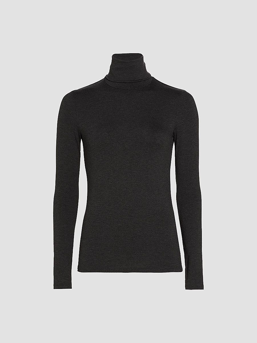 Majestic Filatures Women's Soft-Touch Turtleneck - Anthracite Chine - Size Large