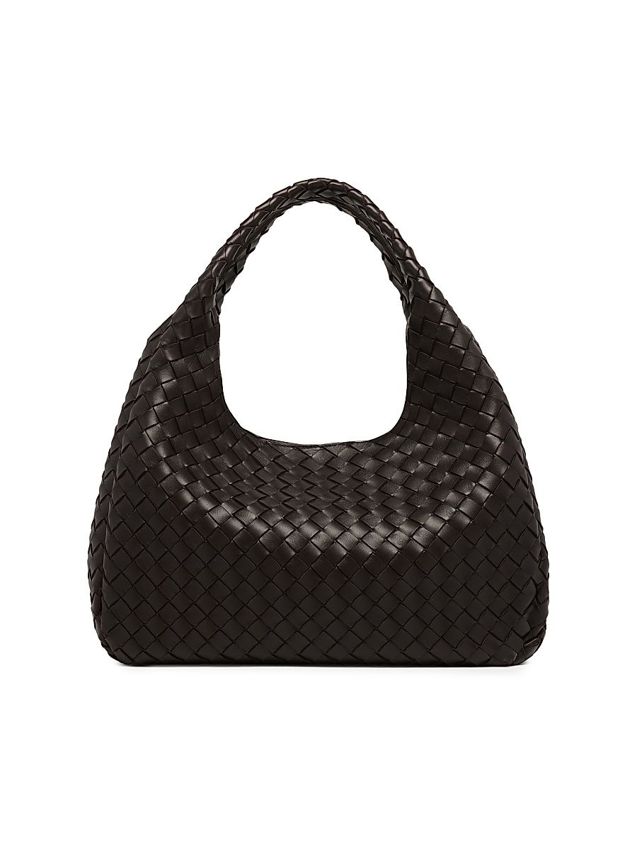 Women's Campana Large Intrecciato Leather Shoulder Bag - Fondant Brass