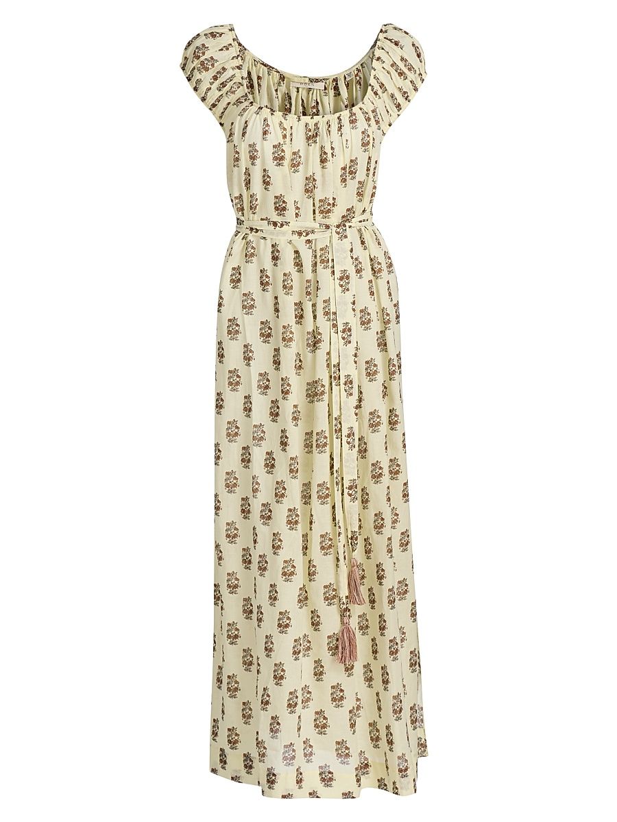 Women's Meadowlark Floral Cotton Dress - Dandelion Grove - Size Large