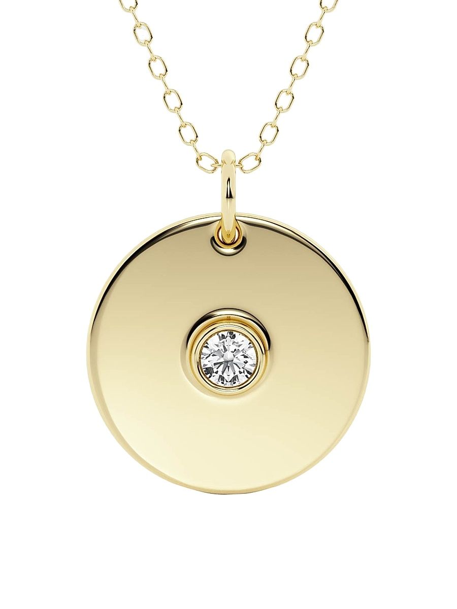 Women's Defining 14K Yellow Gold & 0.15 TCW Lab-Grown Diamond Pendant Necklace - Yellow Gold